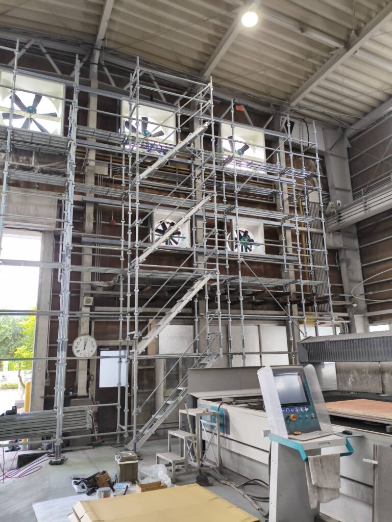 広島県での大型送風機取付け工事